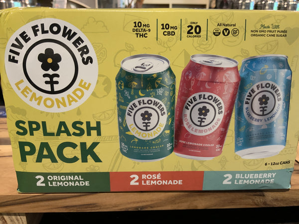 Five Flowers Lemonade Splash Pack 10 mg THC 6-Pack